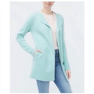 J Crew Vanessa sweater blazer shacket Longline Cardigan Mint Green Sz M
